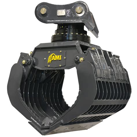 rotating grapples for mini excavators|mini excavator mechanical grapple.